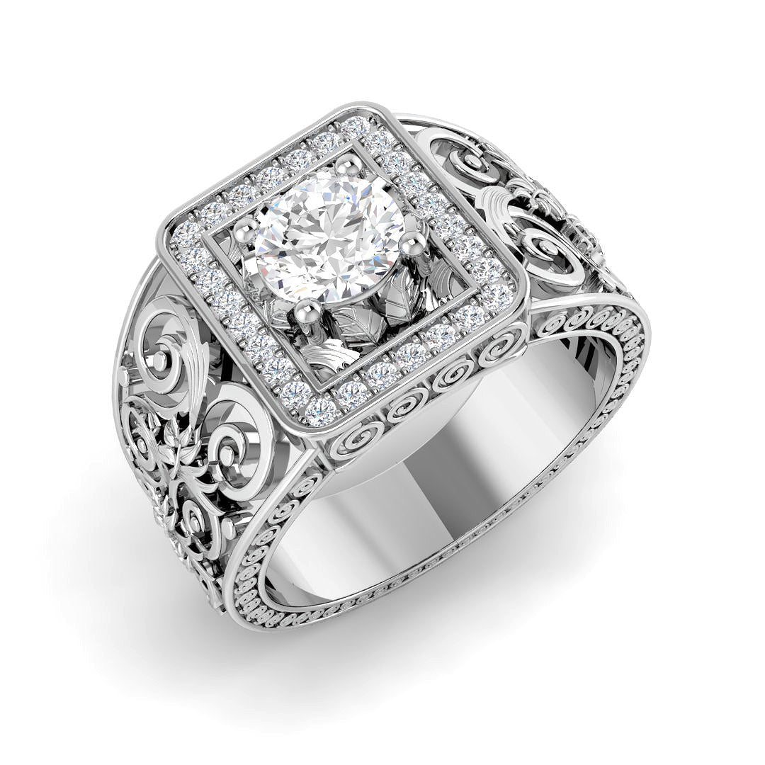 Signet Lab-Grown Diamond Ring 1.3ct–1.32ct – SR5609 – 18k White Gold