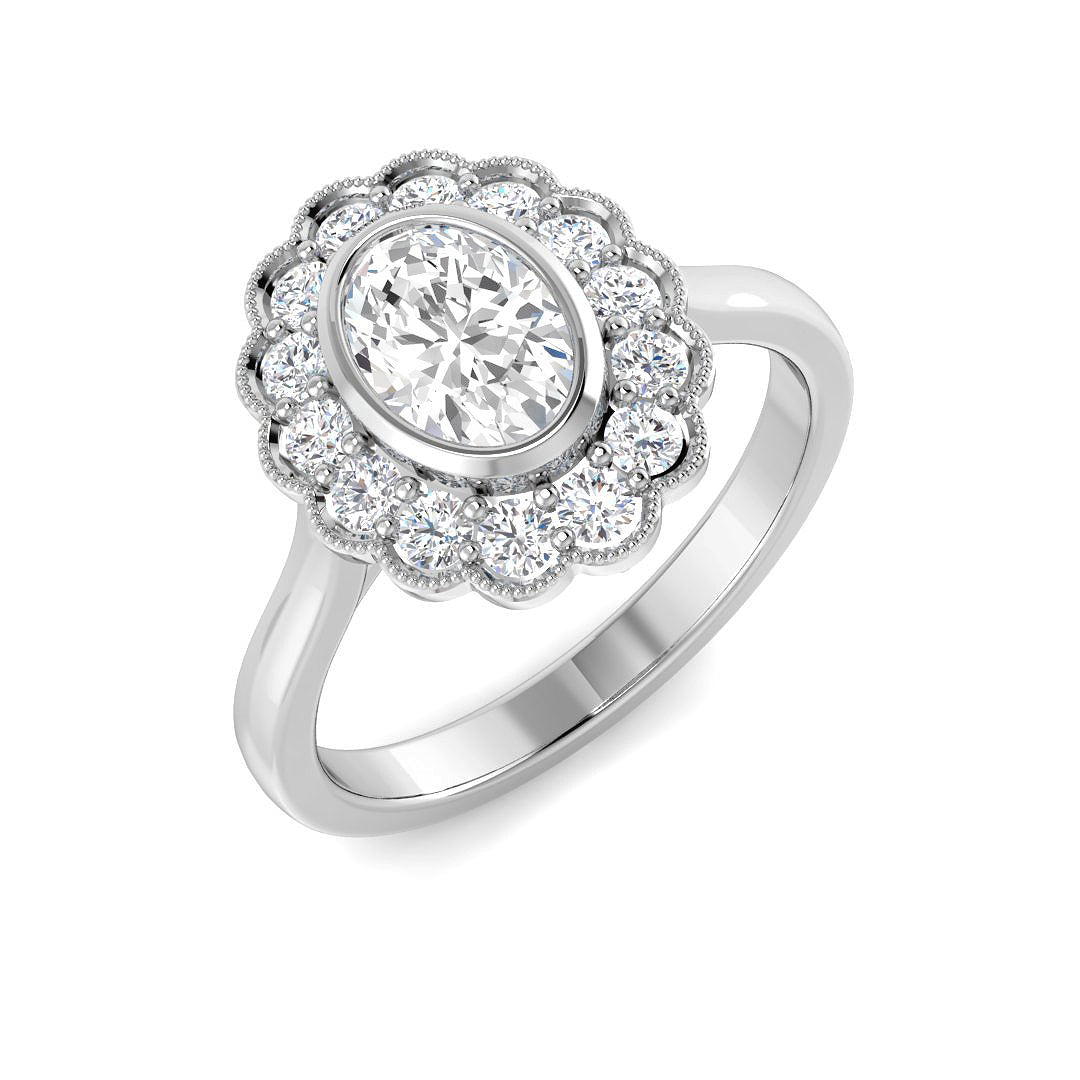 Vintage Lab-Grown Diamond Ring 1.1ct – SR5079 – 18k White Gold