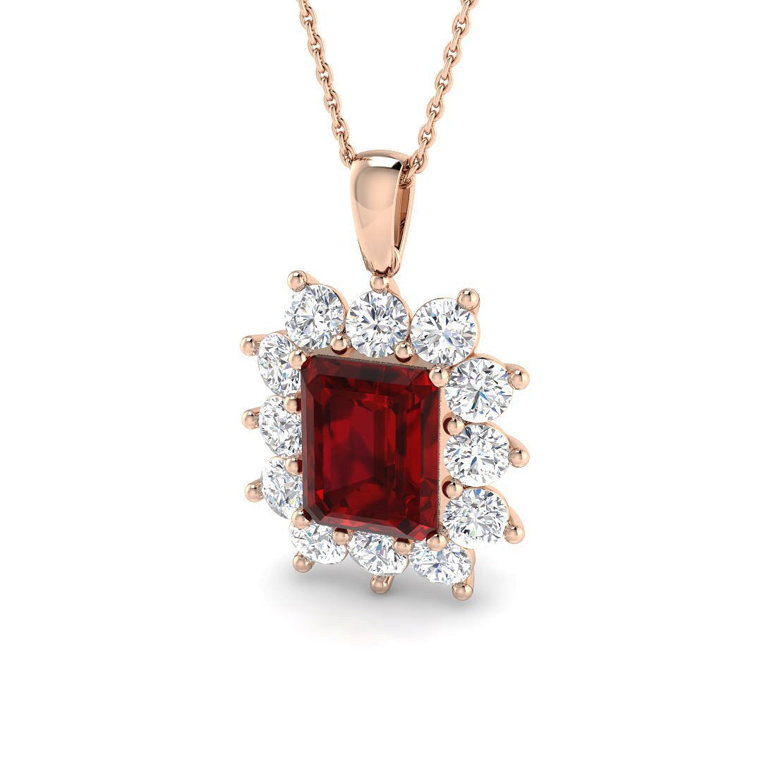 Ruby Lab-Grown Diamond Ring 4.27ct–8.11ct – SP6661~RY – 18k Rose Gold