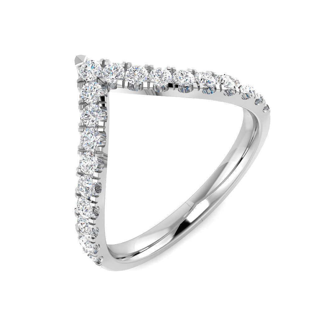 Wishbone Diamond Ring 0.22ct–0.41ct – SR4919 – 18k White Gold