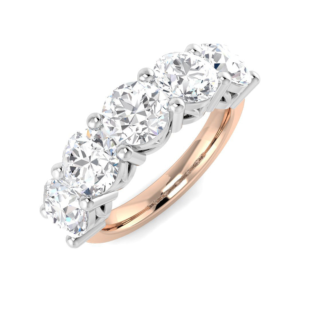 Five Stone Lab-Grown Diamond Ring 3.88ct – SR4611 – 18k Rose Gold