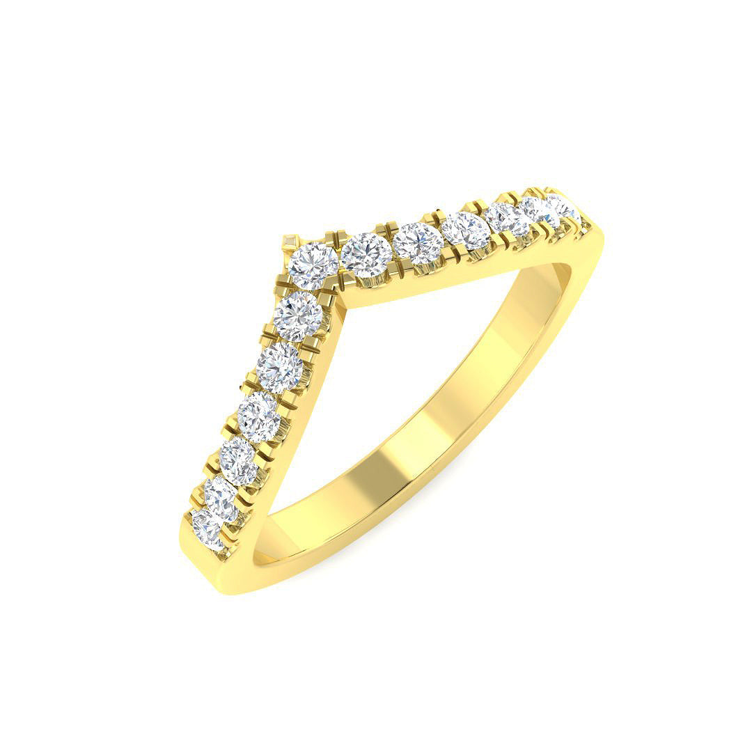 Wishbone Diamond Ring 0.1ct–0.29ct – SR3878 – 18k Yellow Gold