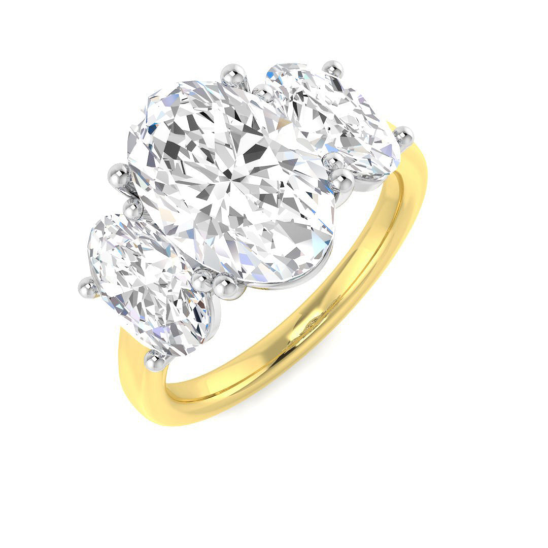 Three Stone Lab-Grown Diamond Ring 5.01ct – SR5512 – 18k Yellow Gold