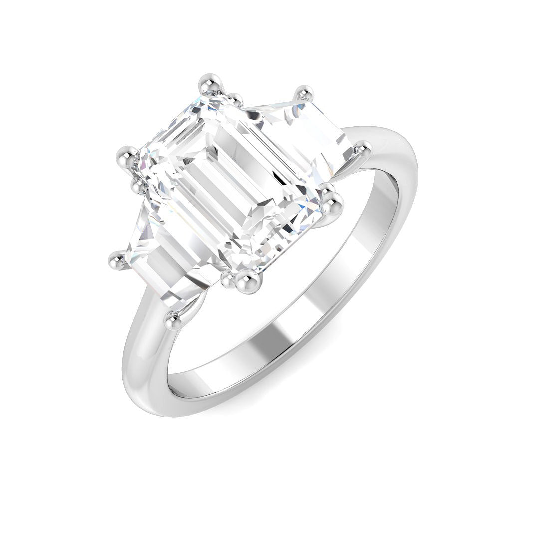 Three Stone Lab-Grown Diamond Ring 3.2ct–3.23ct – SR6332 – 18k White Gold