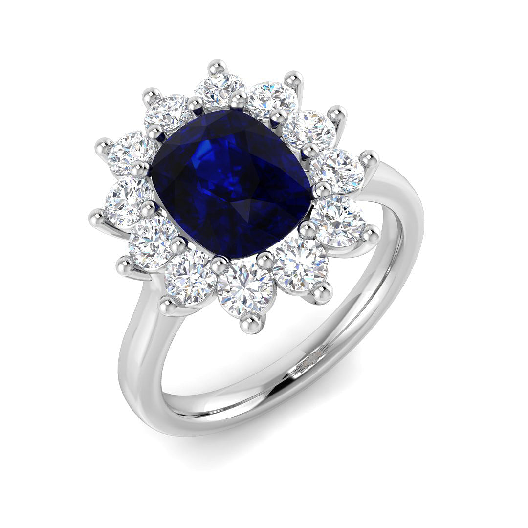 Cluster Diamond Ring 1.23ct–7.3ct – SL9878~BS – 18k White Gold
