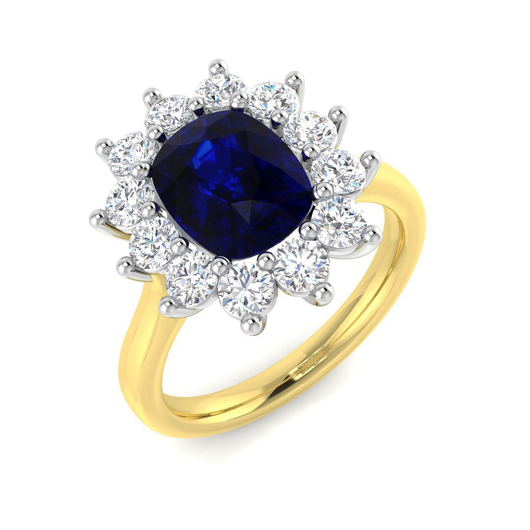 Cluster Diamond Ring 1.23ct–7.3ct – SL9878~BS – 18k Yellow Gold