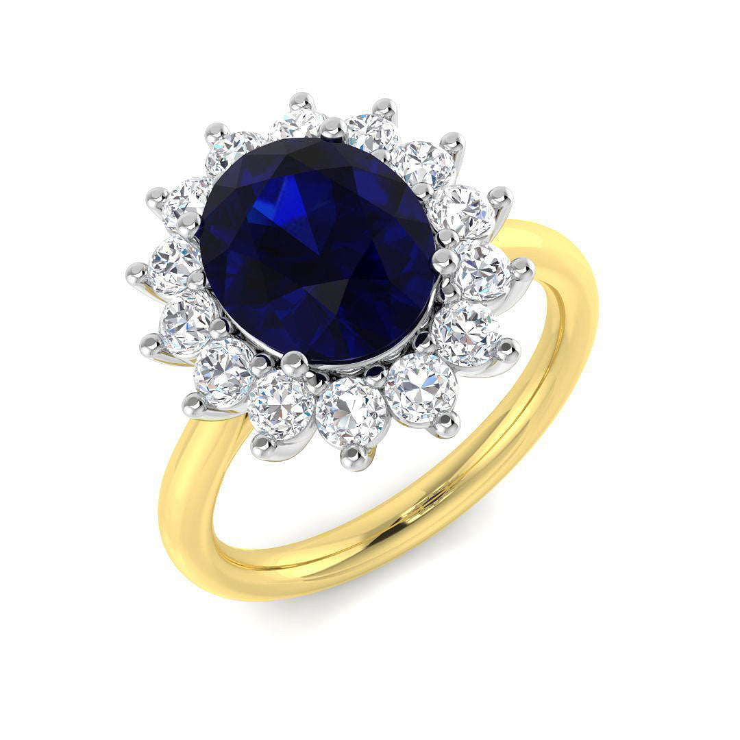 Cluster Diamond Ring 3.67ct–7.06ct – SL9062~BS – 18k Yellow Gold