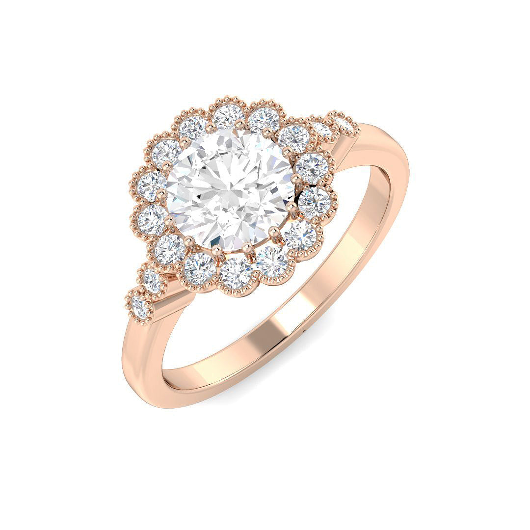 Vintage Diamond Ring 1.27ct–3.94ct – SR7360 – 18k Rose Gold