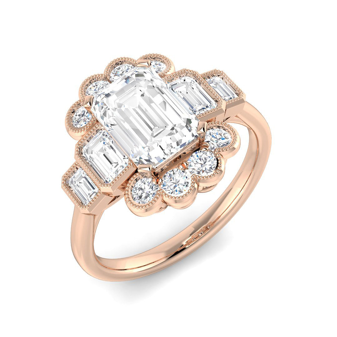 Five Stone Lab-Grown Diamond Ring 3.08ct–3.24ct – SR6869 – 18k Rose Gold