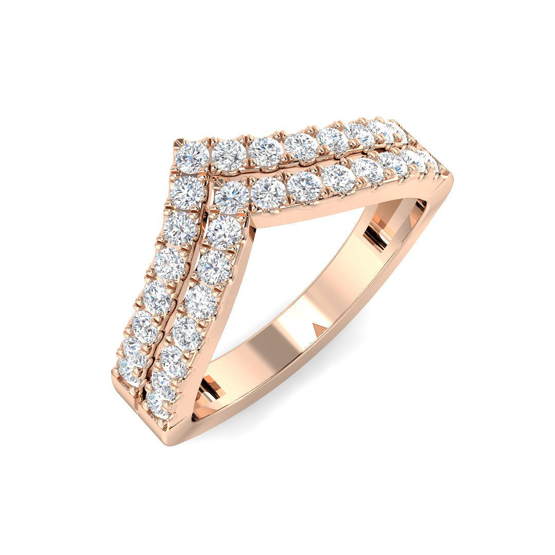 Wishbone Diamond Ring 0.37ct–0.6ct – SR5519 – 18k Rose Gold