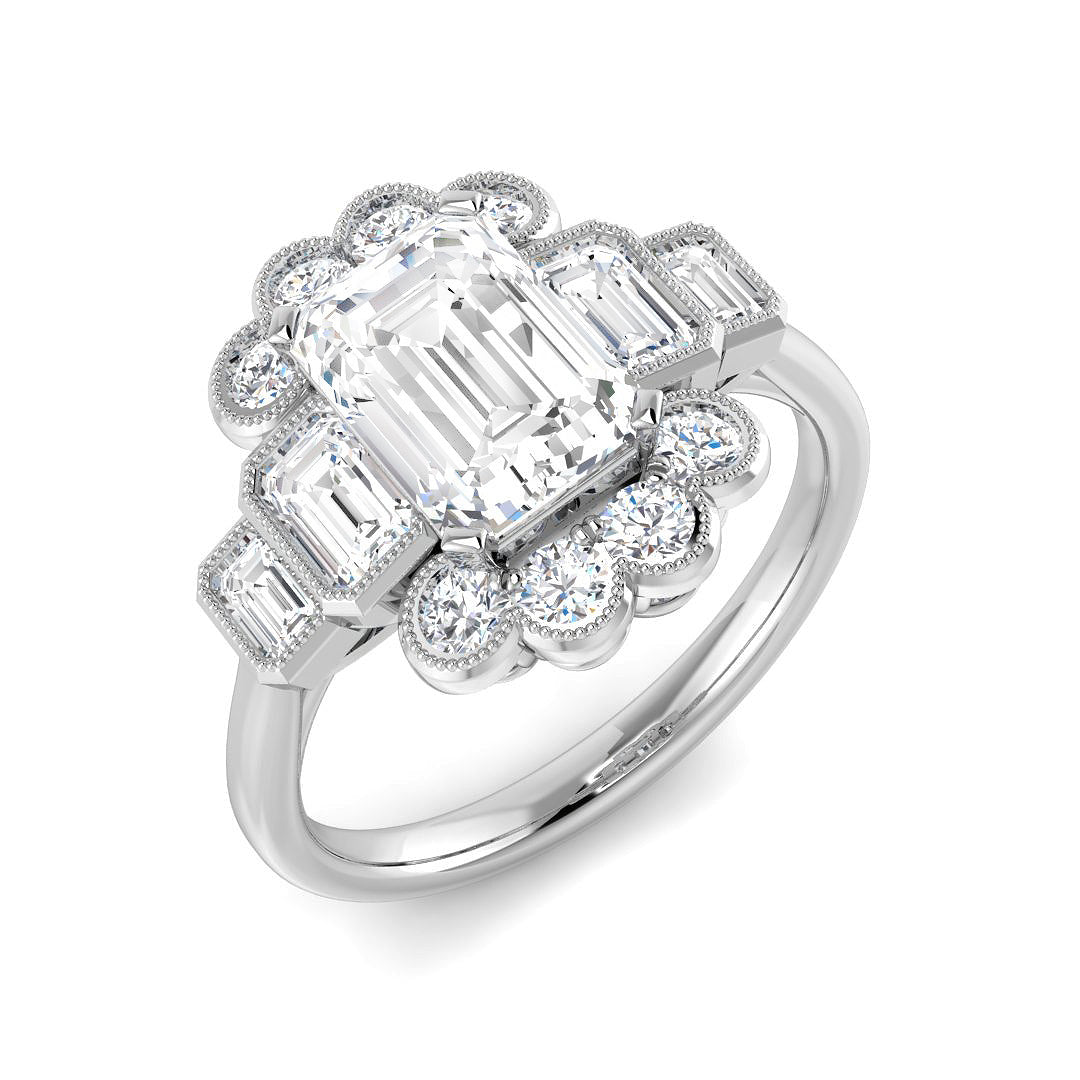 Five Stone Lab-Grown Diamond Ring 3.08ct–3.24ct – SR6869 – 18k White Gold