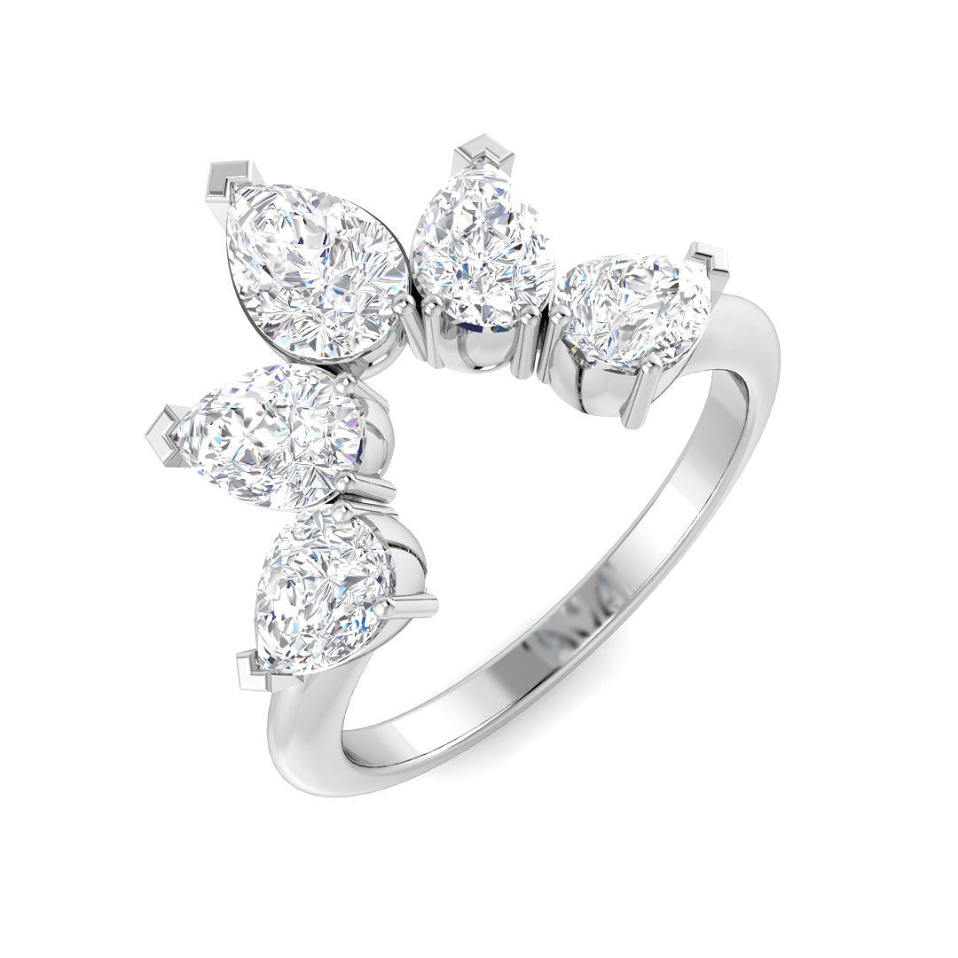 Wishbone Diamond Ring 0.79ct–1.98ct – SR798 – 18k White Gold