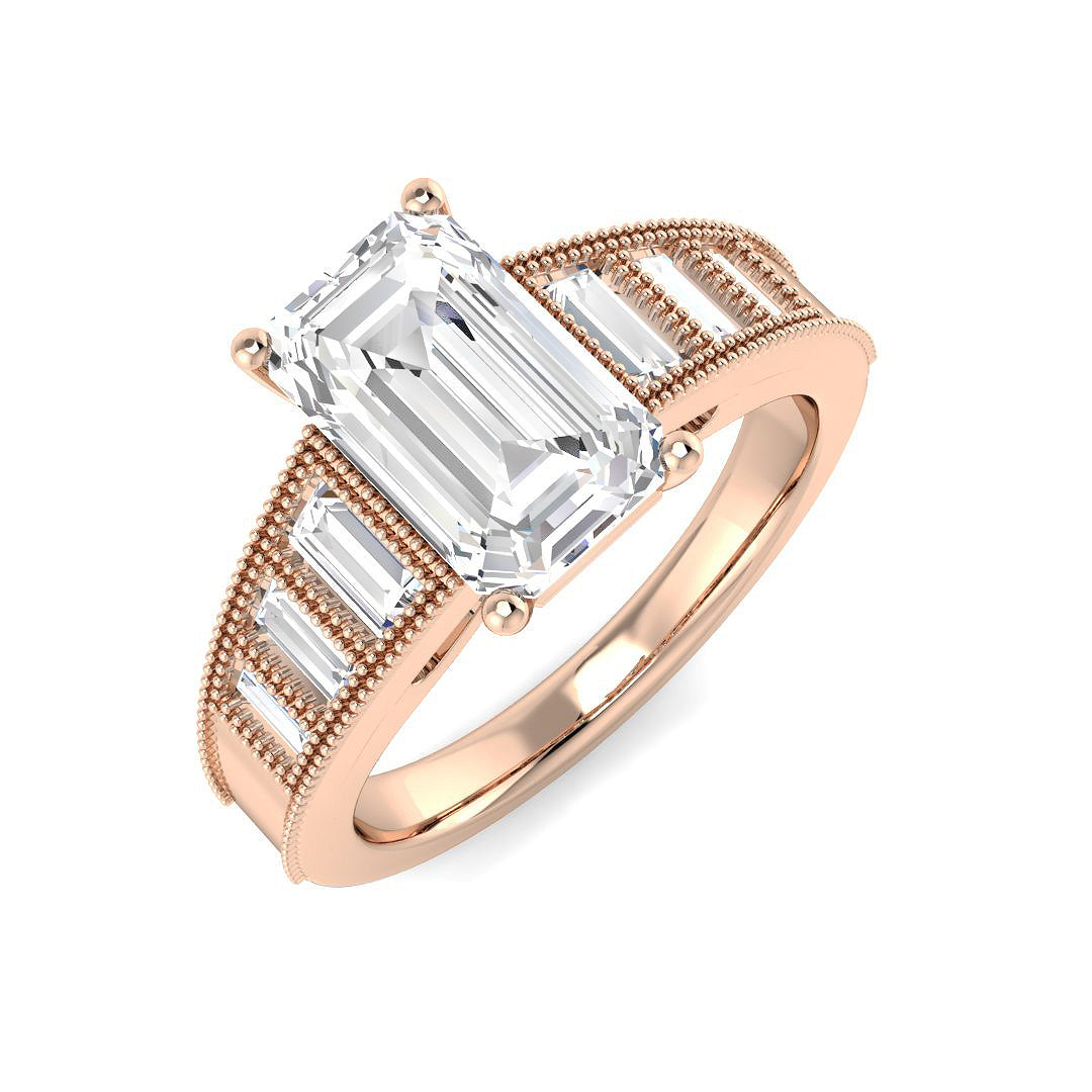 Vintage Lab-Grown Diamond Ring 2.52ct–2.59ct – SR6933 – 18k Rose Gold