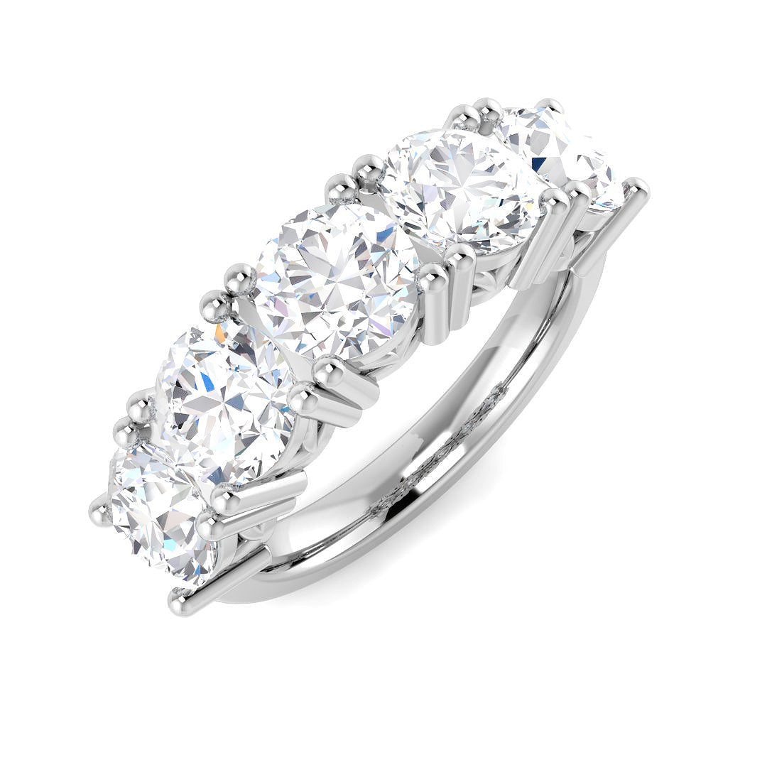Five Stone Lab-Grown Diamond Ring 3.68ct – SR5618 – 18k White Gold