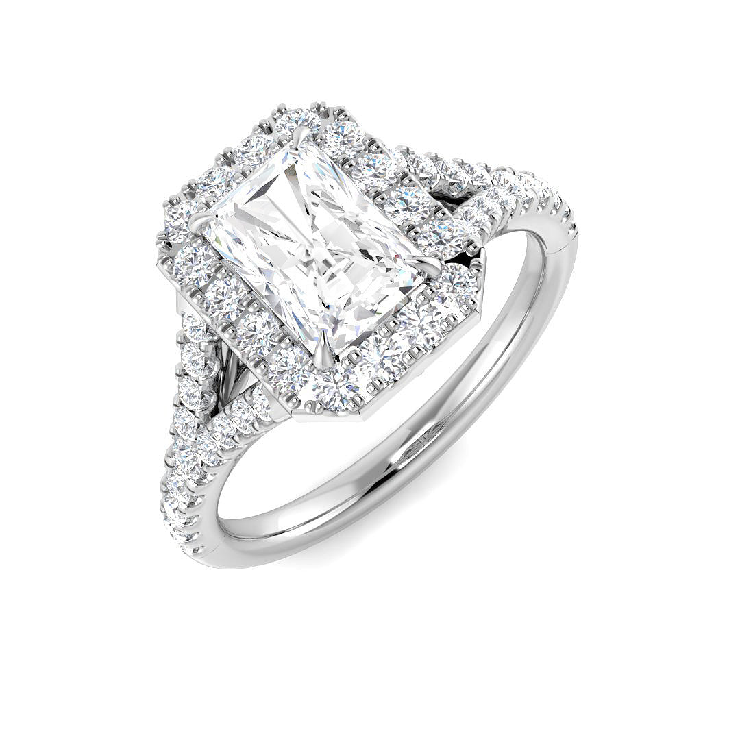 Halo Lab-Grown Diamond Ring 1.51ct–1.61ct – SR3766 – 18k White Gold