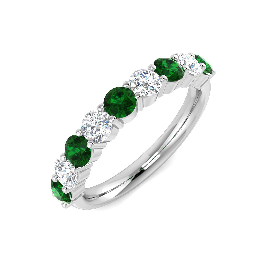 Half Eternity Diamond Ring 1.1ct – BJR0450~EM – 18k White Gold