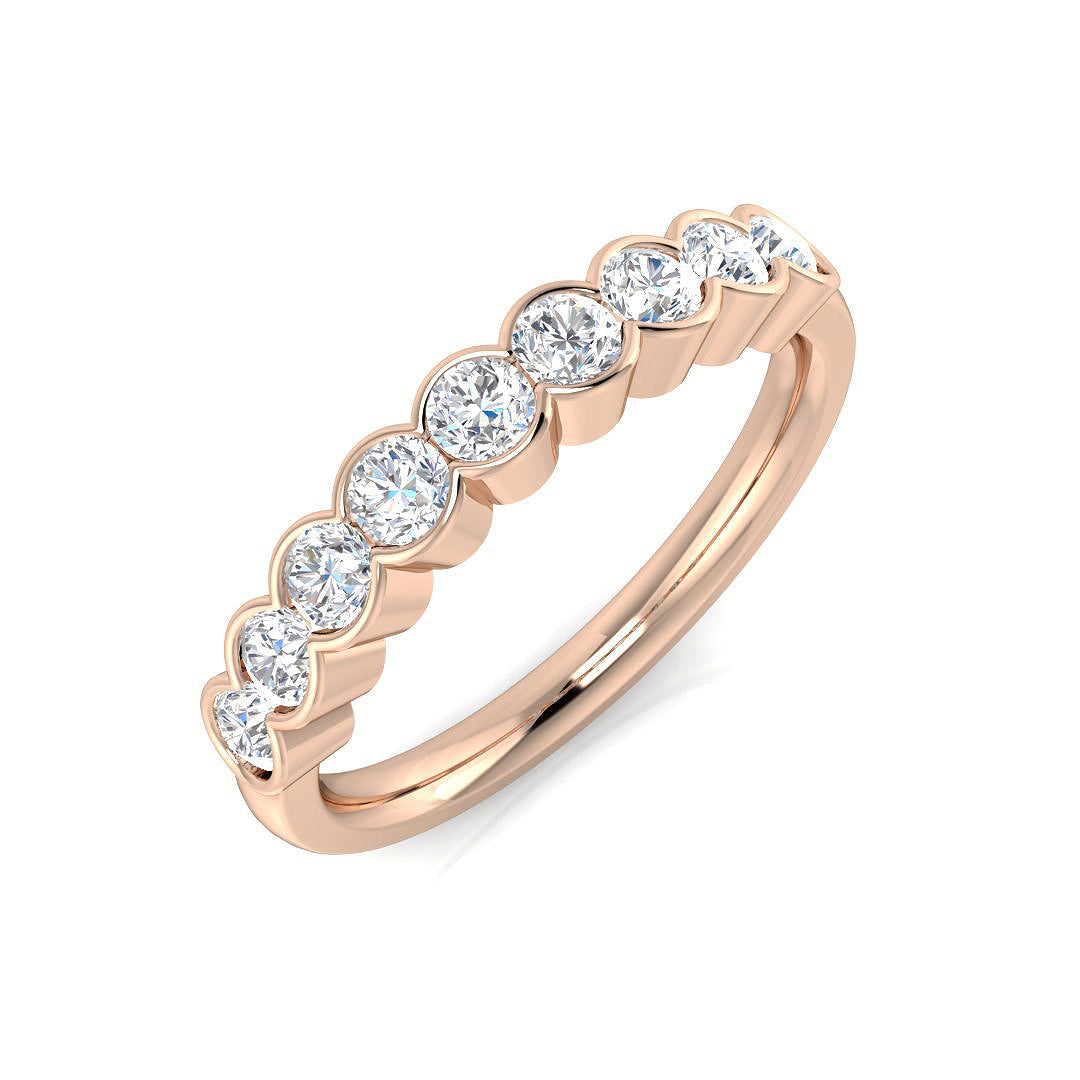 Half Eternity Diamond Ring 0.6ct–0.63ct – BJR0374 – 18k Rose Gold