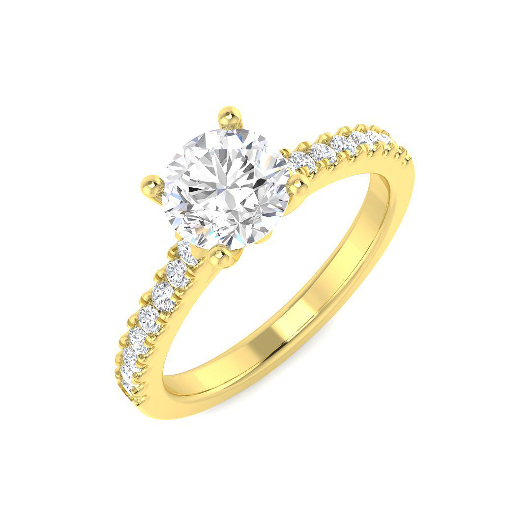 Engagement Diamond Ring 1.24ct–1.34ct – SL9834-6.4 – 18k Yellow Gold
