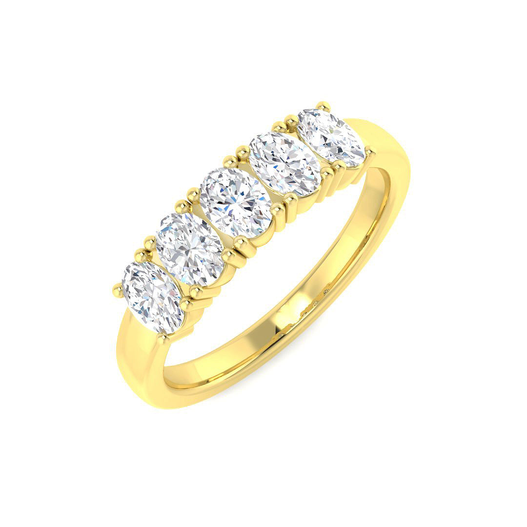Five Stone Diamond Ring 1.01ct–1.38ct – SR1862 – 18k Yellow Gold
