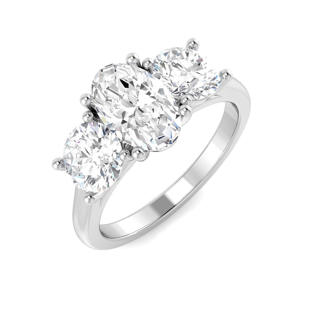 Three Stone Lab-Grown Diamond Ring 2.44ct – SR5144 – 18k White Gold