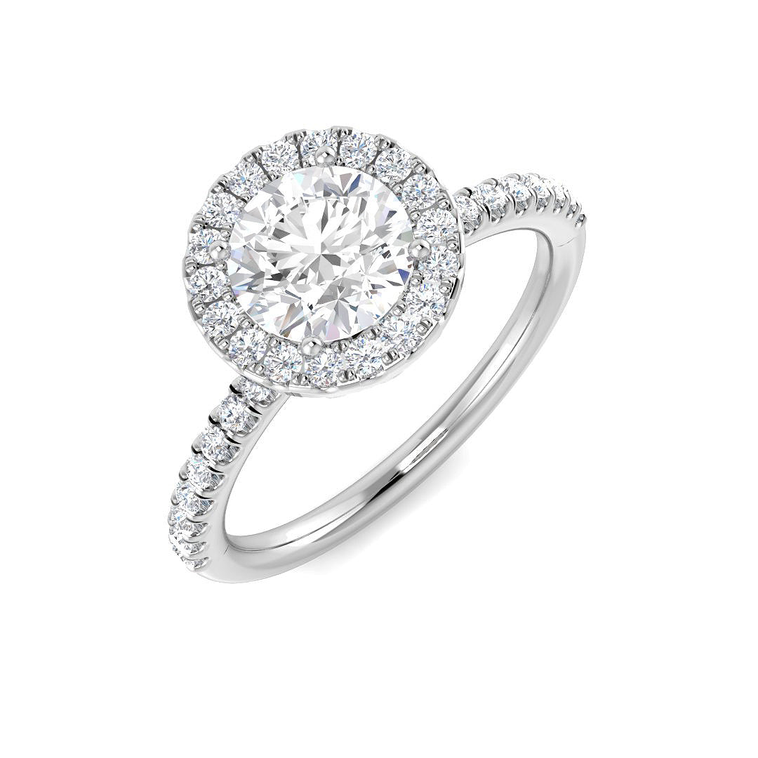 Halo Lab-Grown Diamond Ring 1.33ct – SR6121 – 18k White Gold