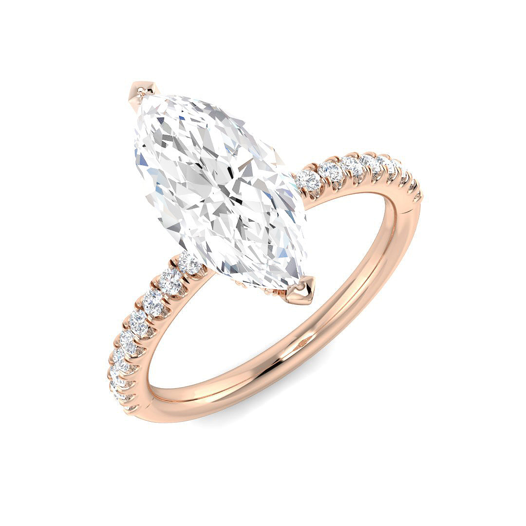 Engagement Lab-Grown Diamond Ring 1.02ct–5.58ct – SR5819 – 18k Rose Gold