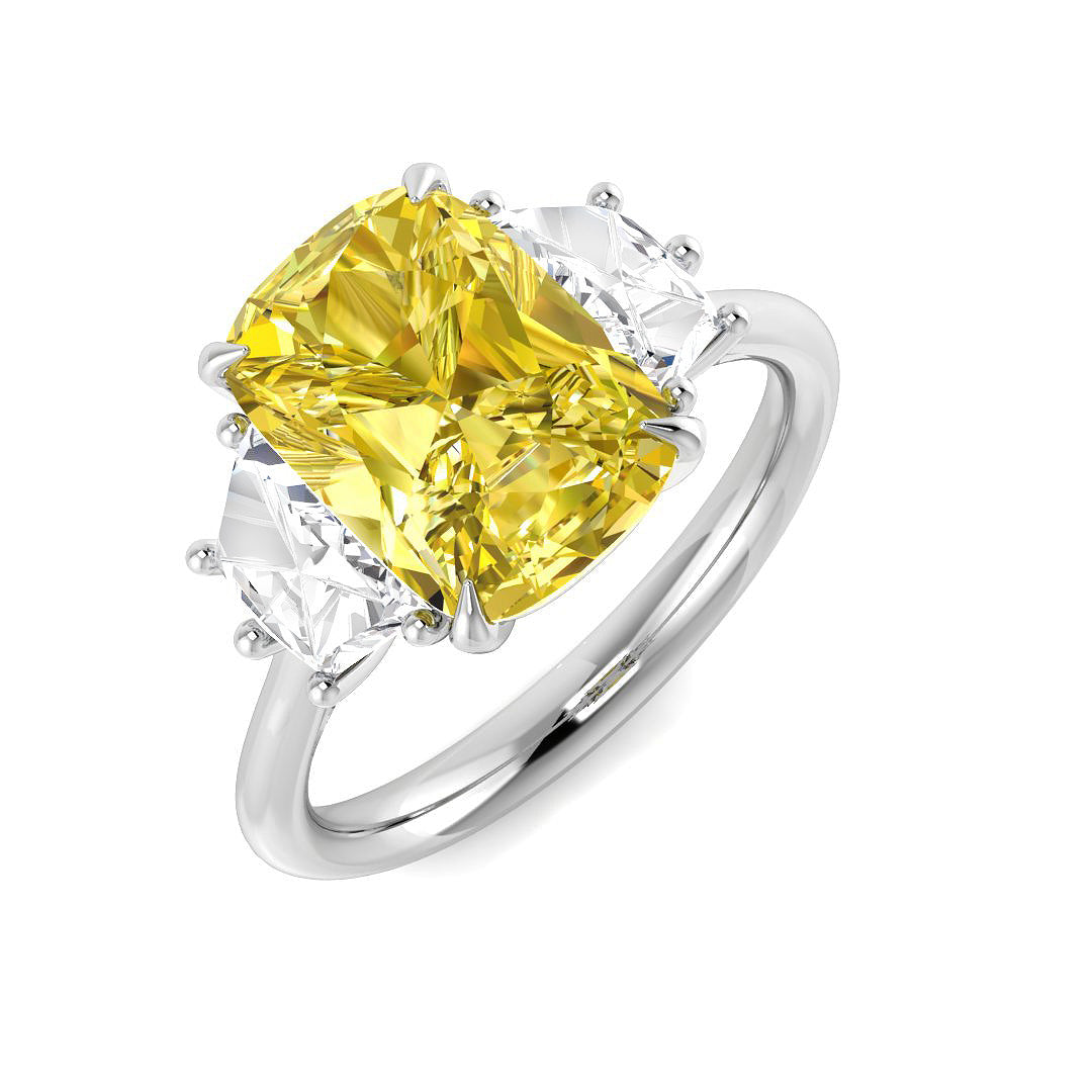Three Stone Lab-Grown Diamond Ring 2.7ct–4.11ct – SR6975~LGYD – 18k White Gold