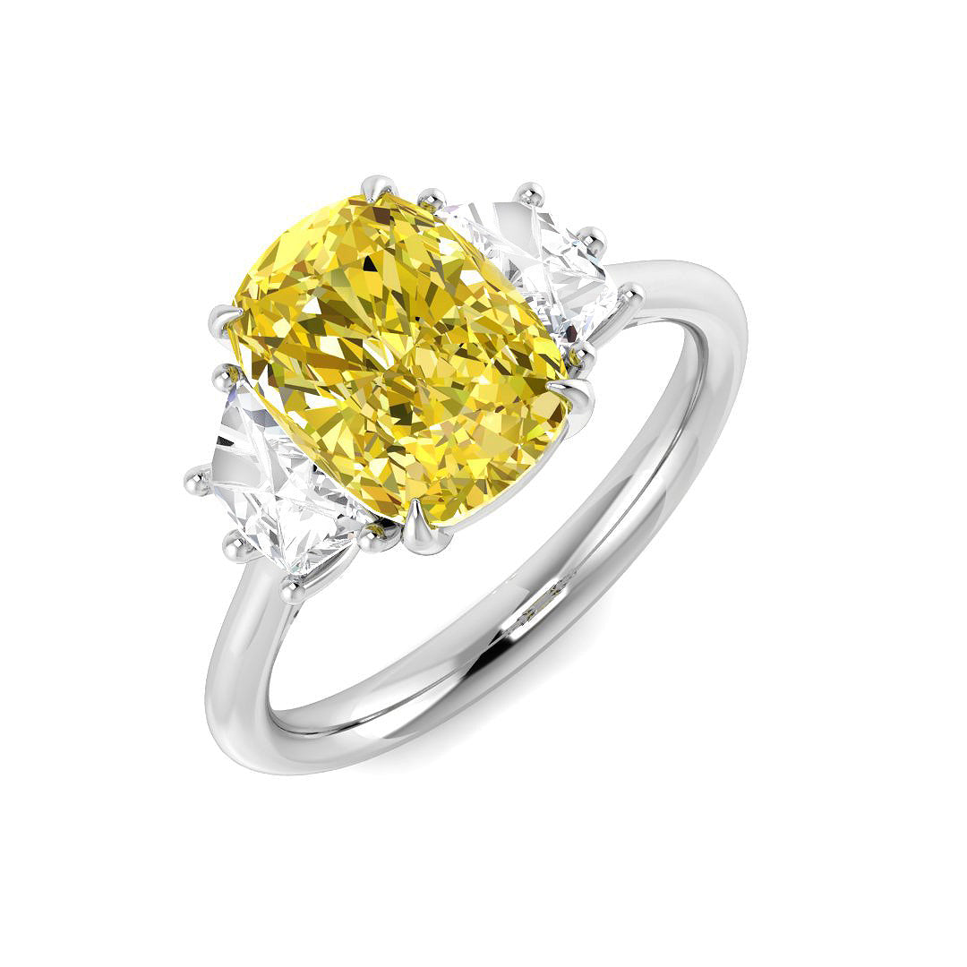 Three Stone Lab-Grown Diamond Ring 2.7ct–4.11ct – SR6975~LGYD – 18k White Gold