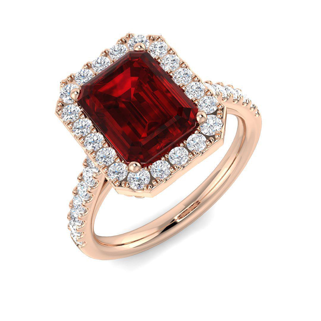 Ruby Diamond Ring 2.17ct–6.77ct – SR455~RY – 18k Rose Gold
