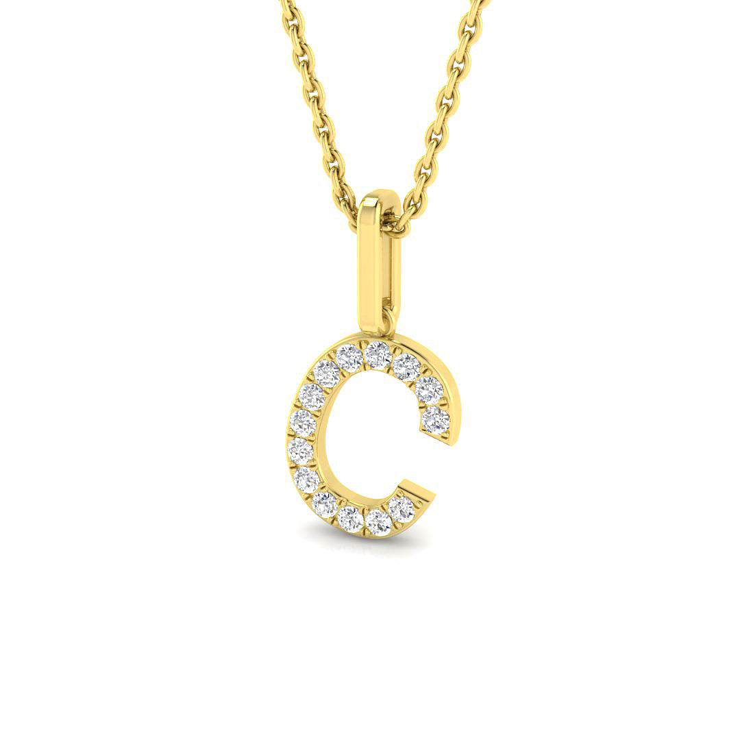 Initials Diamond Ring 0.11ct – SP5171-C – 18k Yellow Gold
