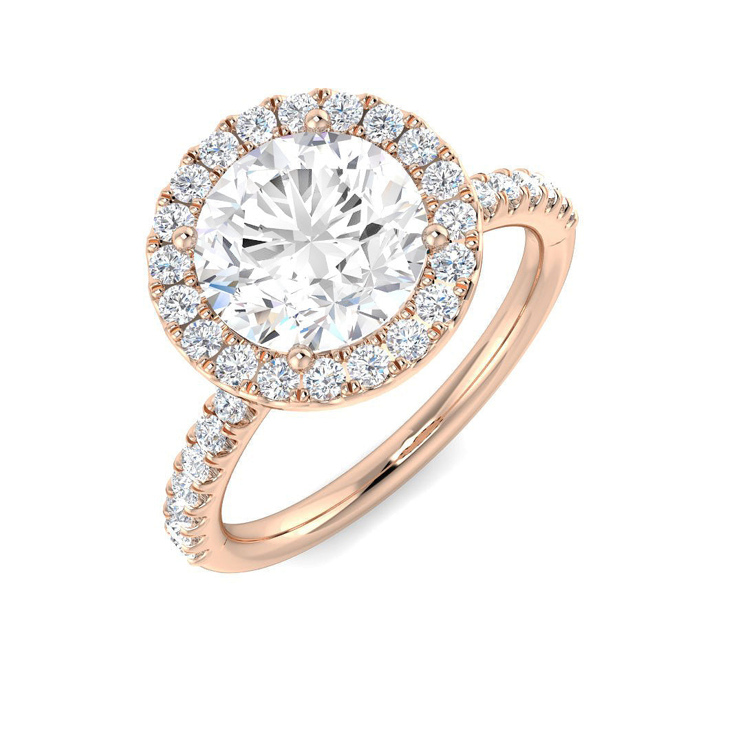 Halo Lab-Grown Diamond Ring 2.42ct–2.46ct – SR6122 – 18k Rose Gold