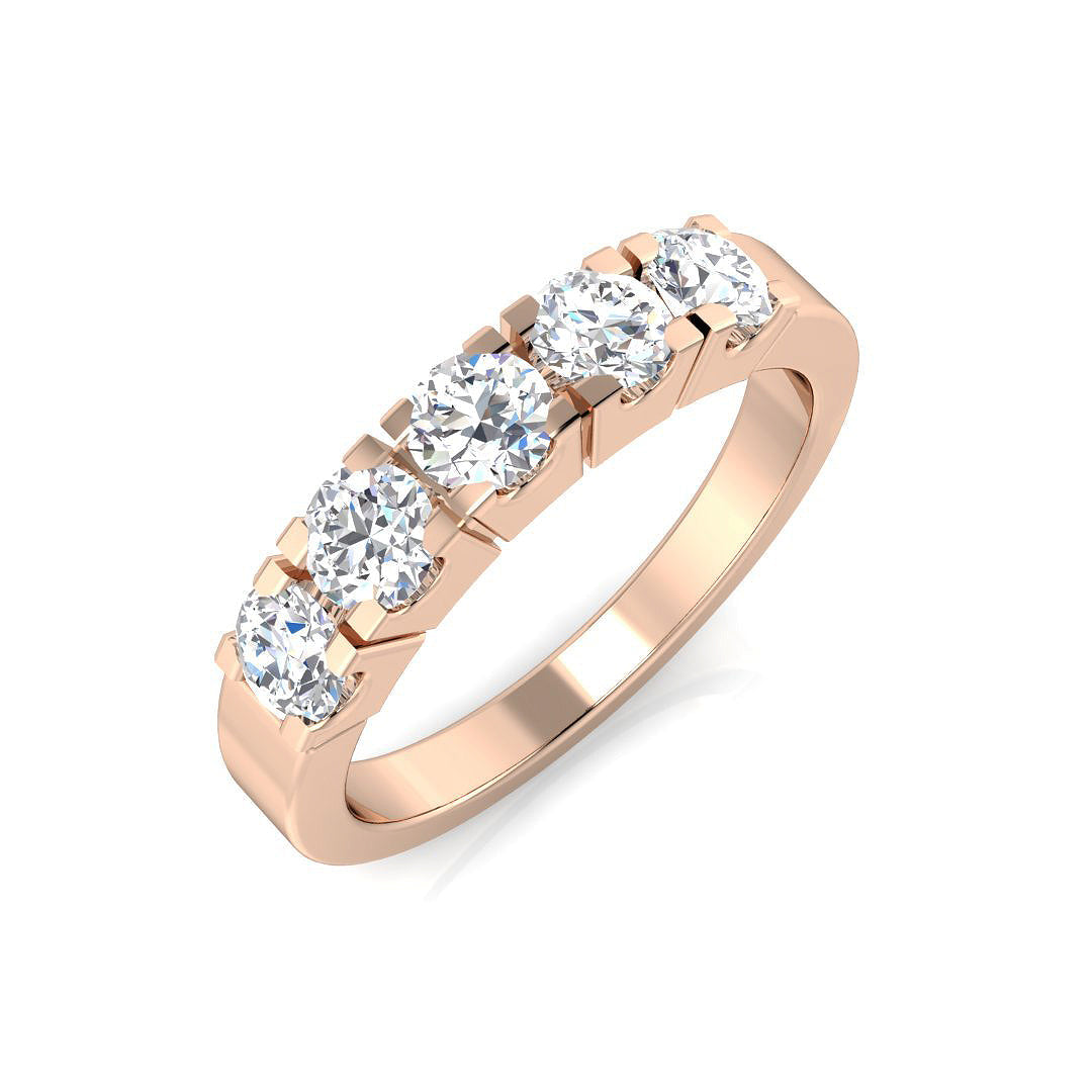 Five Stone Diamond Ring 0.49ct–0.68ct – SL8735 – 18k Rose Gold