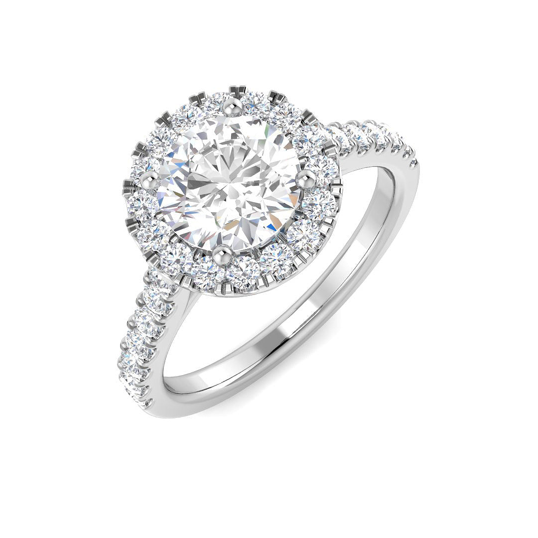 Halo Lab-Grown Diamond Ring 1.73ct – SR5495 – 18k White Gold