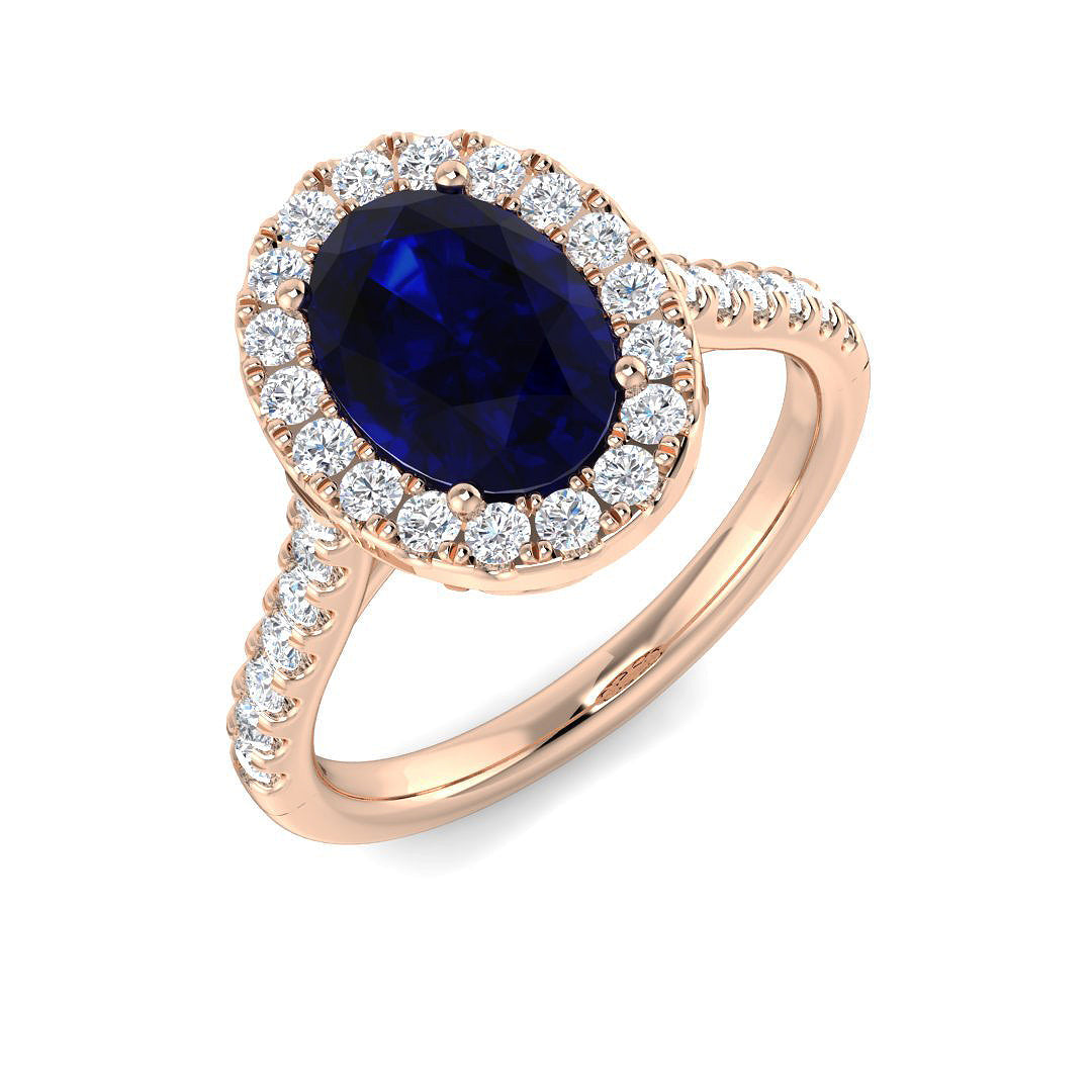 Halo Diamond Ring 0.82ct–2.36ct – SR54~BS – 18k Rose Gold