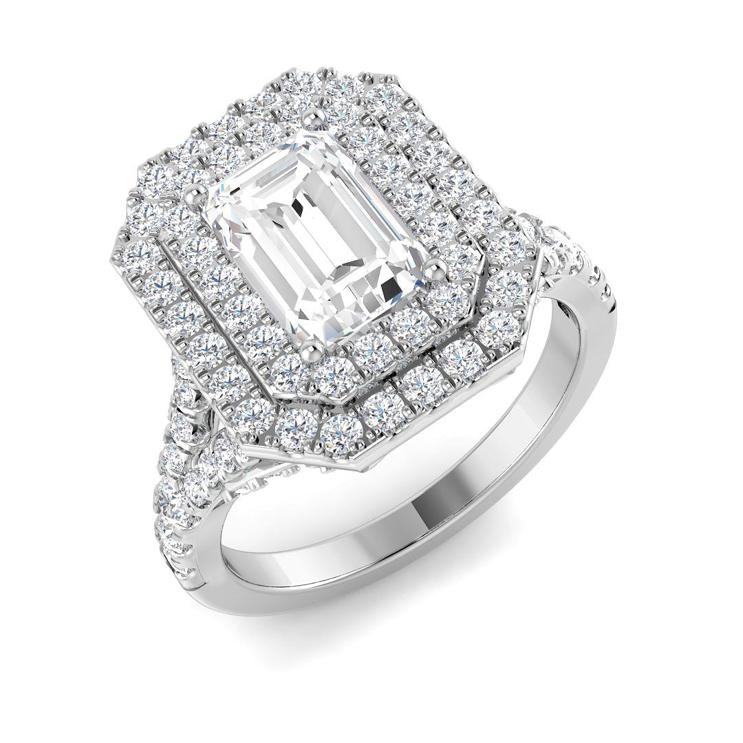 Halo Lab-Grown Diamond Ring 2.62ct–2.73ct – SR4624 – 18k White Gold