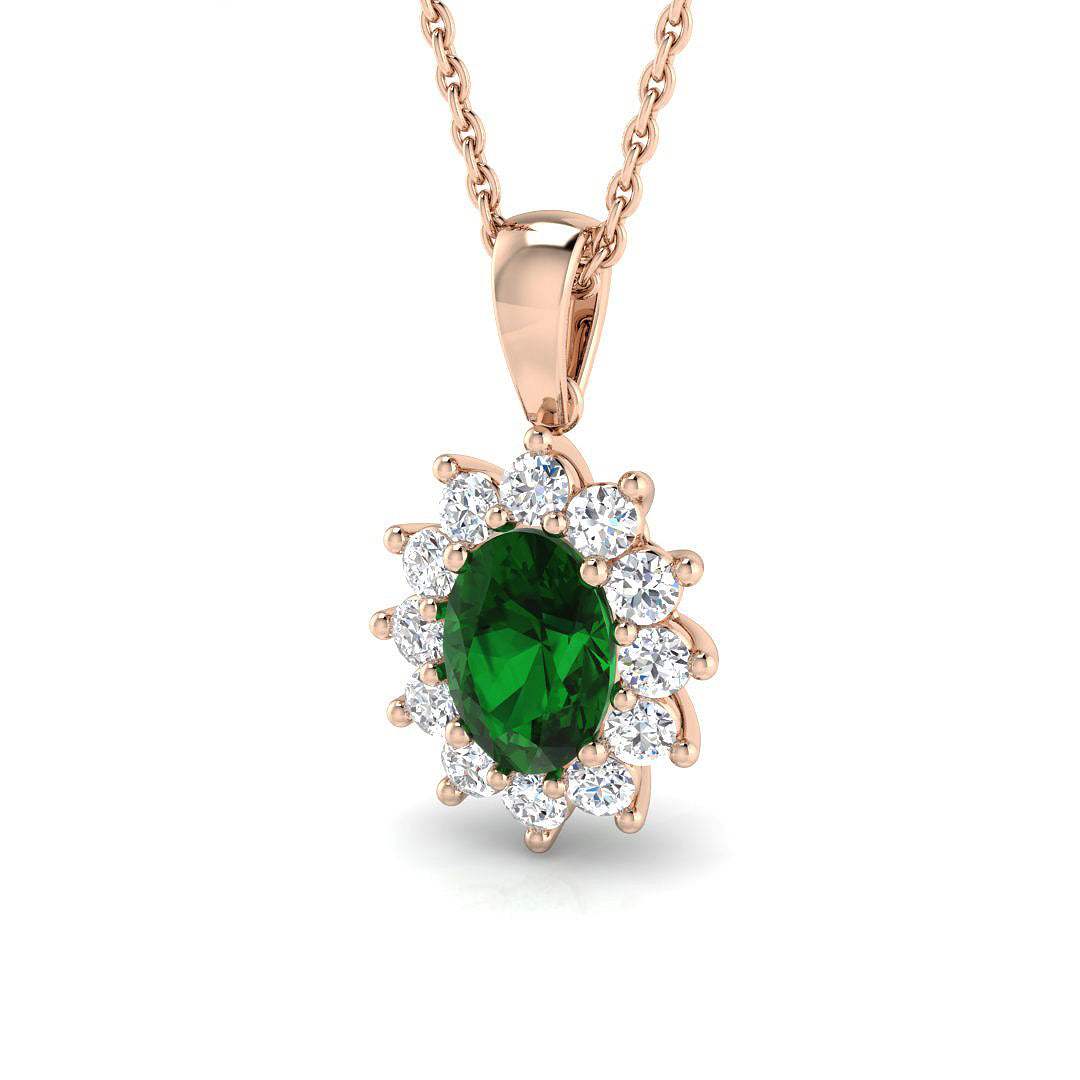 Emerald Diamond Ring 0.94ct–3.8ct – SP4459~EM – 18k Rose Gold
