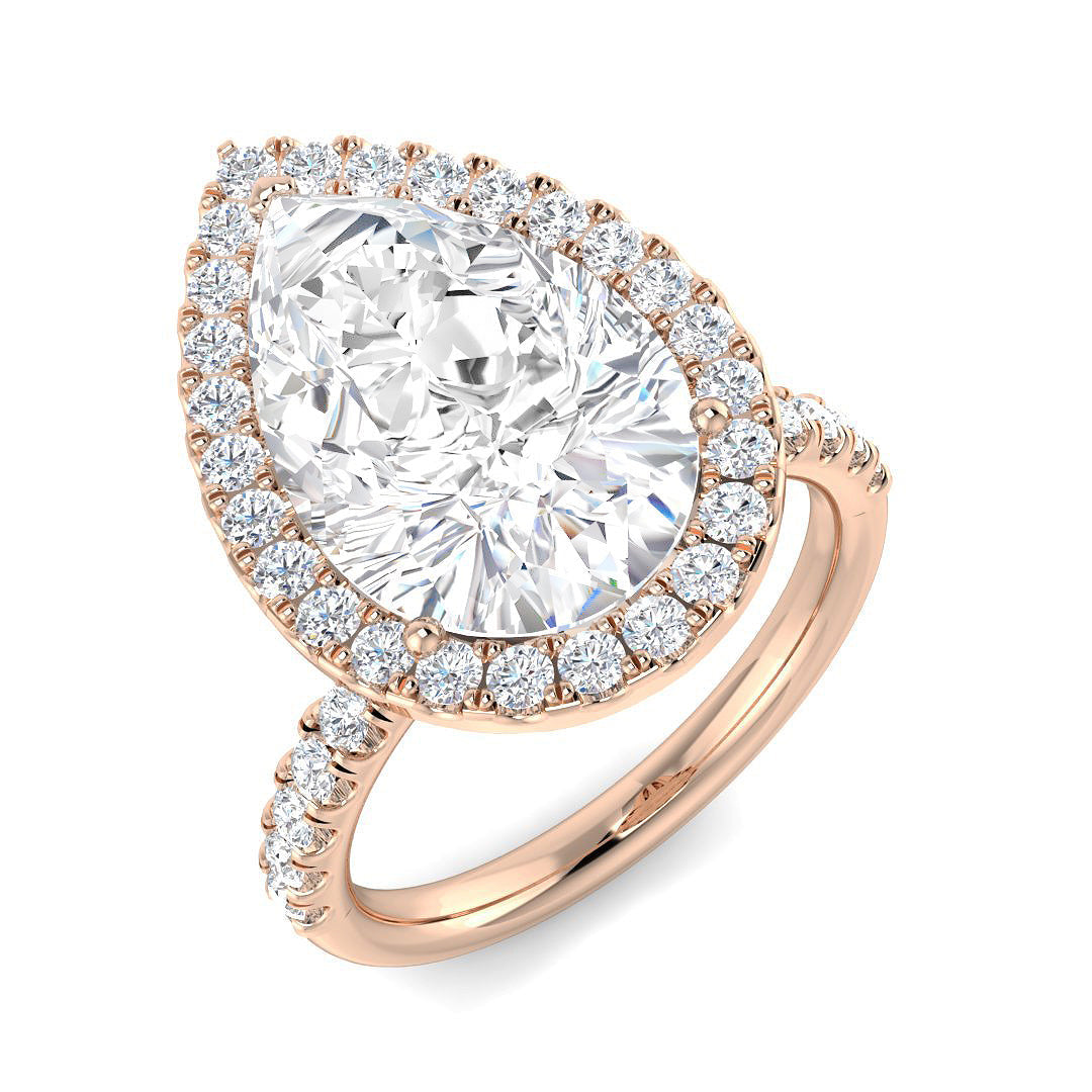Halo Diamond Ring 0.55ct–5.71ct – SR530 – 18k Rose Gold