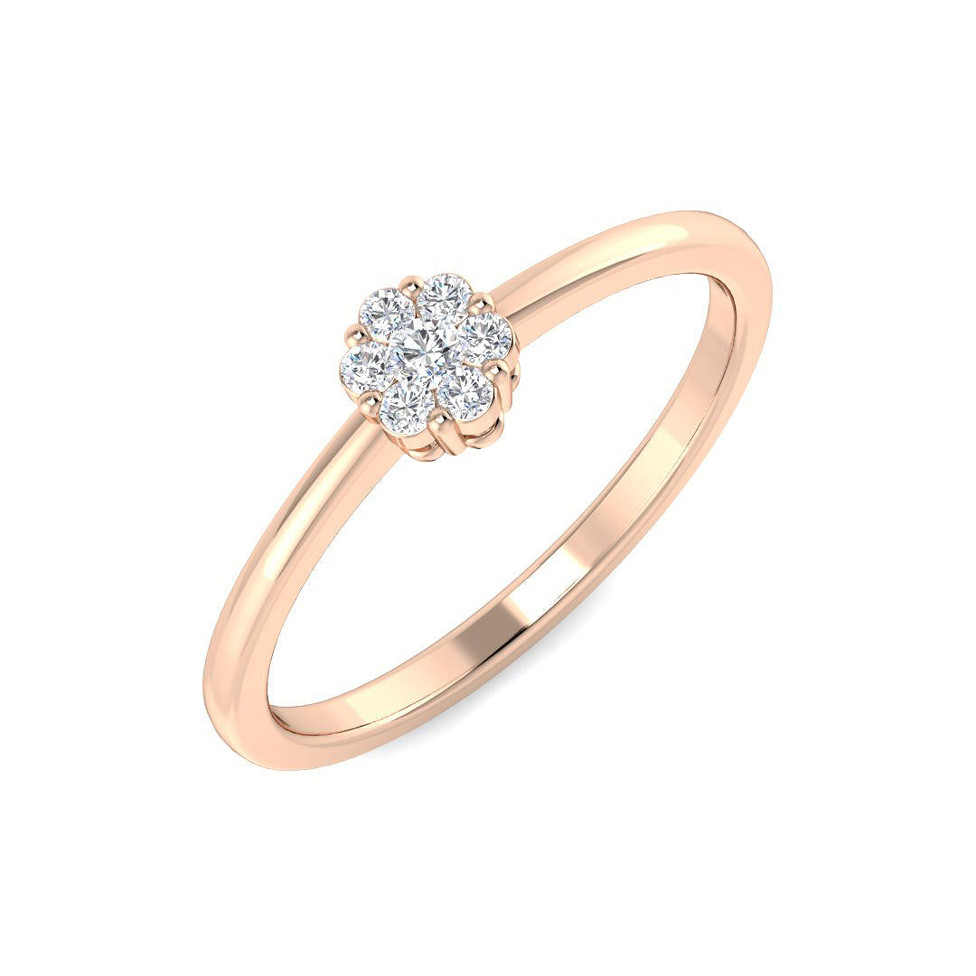 Cluster Diamond Ring 0.11ct – SR5128 – 18k Rose Gold