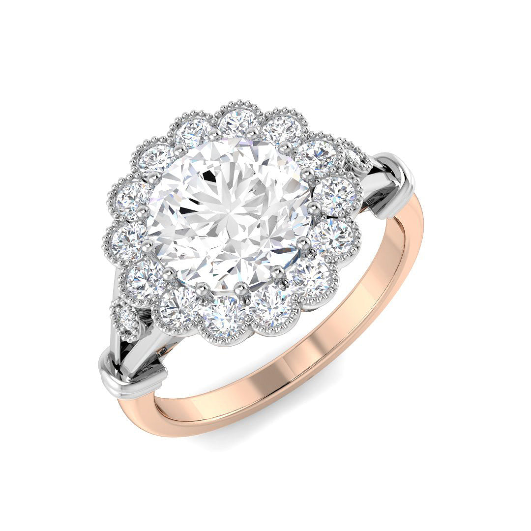 Vintage Diamond Ring 1.21ct–3.76ct – SR7352 – 18k Rose Gold