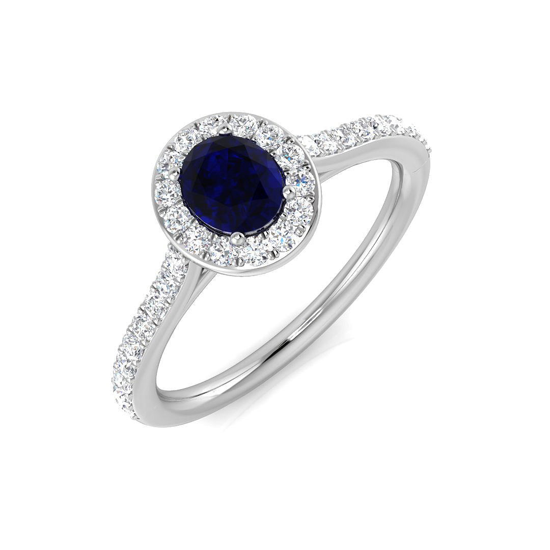 Halo Diamond Ring 0.82ct–2.36ct – SR54~BS – 18k White Gold