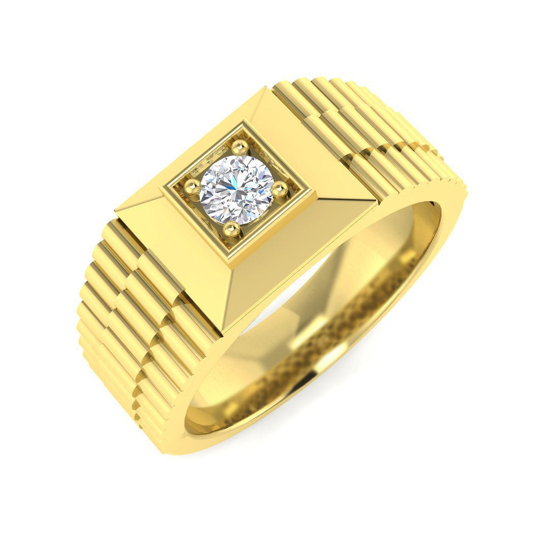 Signet Diamond Ring 0.23ct–1.03ct – SR4462 – 18k Yellow Gold