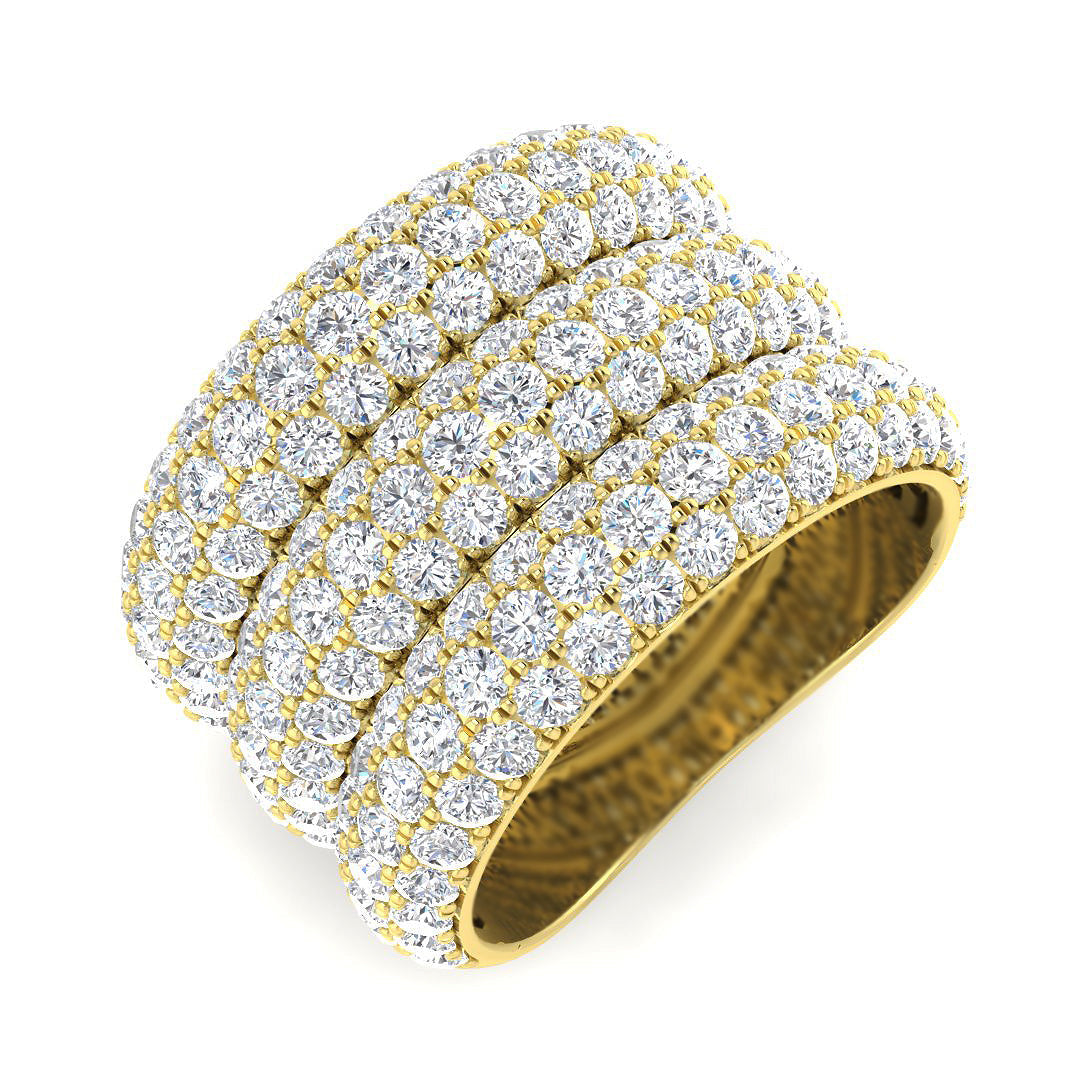 Pave Diamond Ring 4.69ct – SR6295 – 18k Yellow Gold