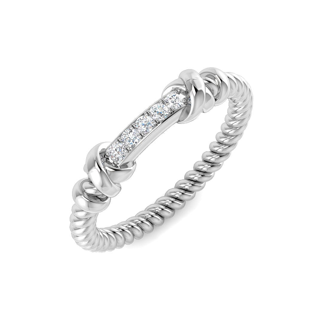 Fancy Diamond Ring 0.07ct – SR6235 – 18k White Gold