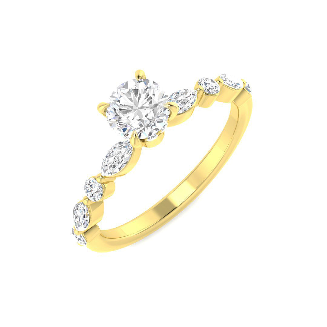 Engagement Diamond Ring 0.9ct–2.58ct – SR4633 – 18k Yellow Gold