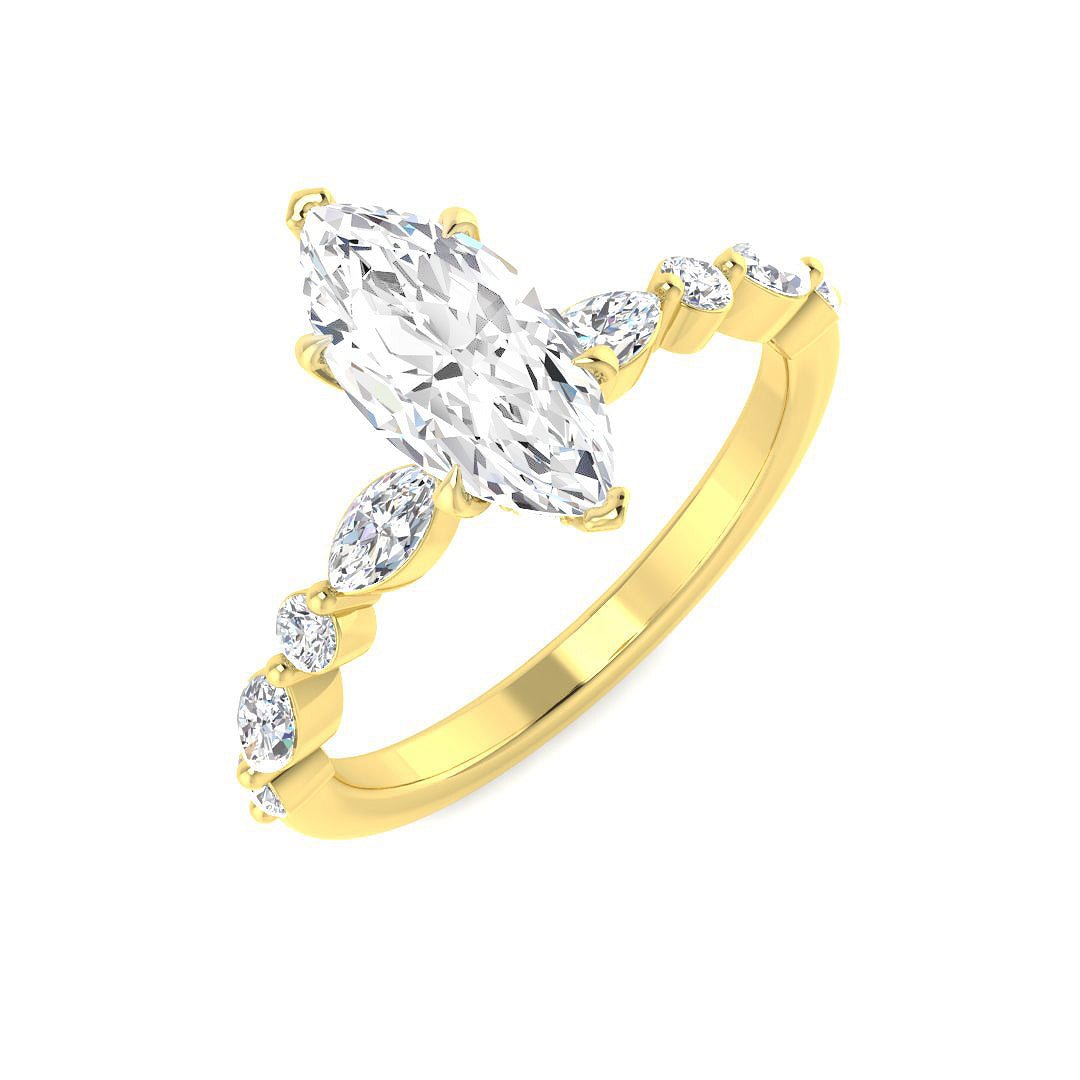 Engagement Lab-Grown Diamond Ring 1.51ct–1.55ct – SR6811 – 18k Yellow Gold