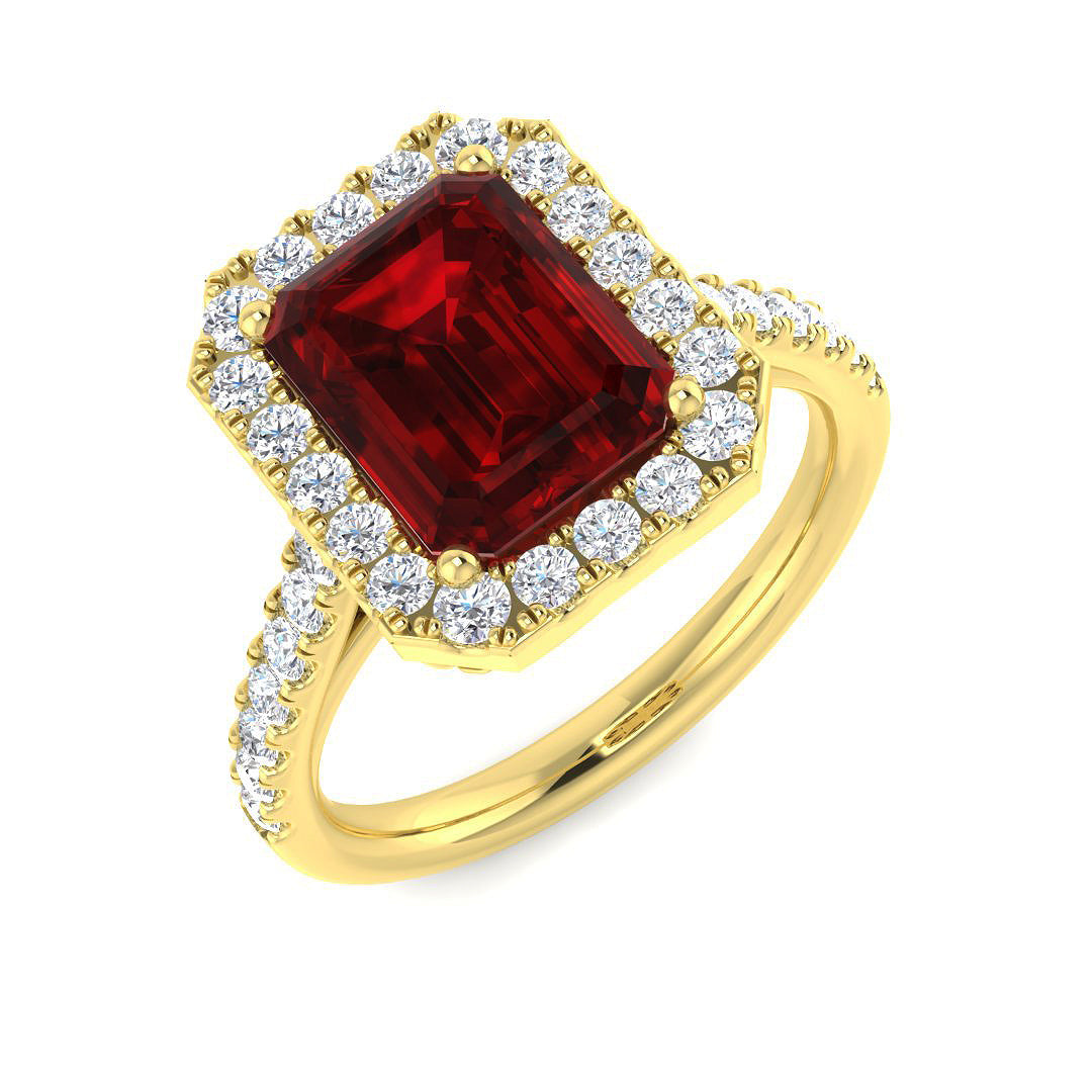 Ruby Diamond Ring 2.17ct–6.77ct – SR455~RY – 18k Yellow Gold