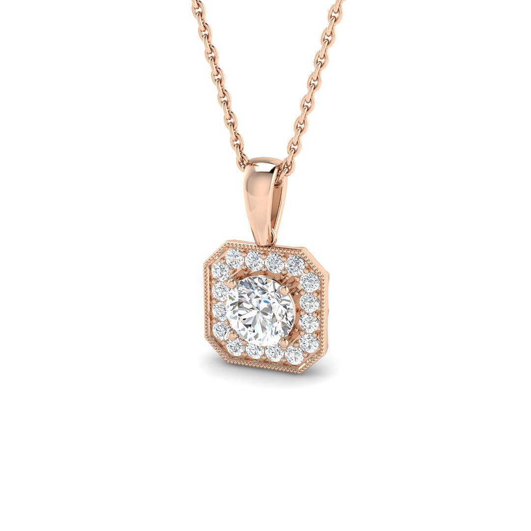 Halo Diamond Ring 0.65ct – SP7057 – 18k Rose Gold