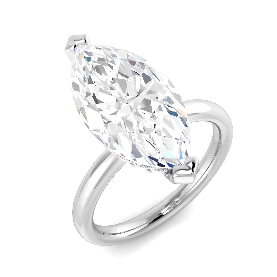 Engagement Lab-Grown Diamond Ring 5.28ct–5.31ct – SR5818 – 18k White Gold