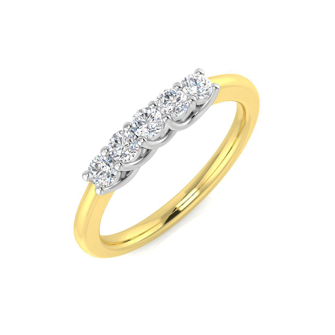 Five Stone Diamond Ring 0.29ct–2.1ct – SL8480 – 18k Yellow Gold