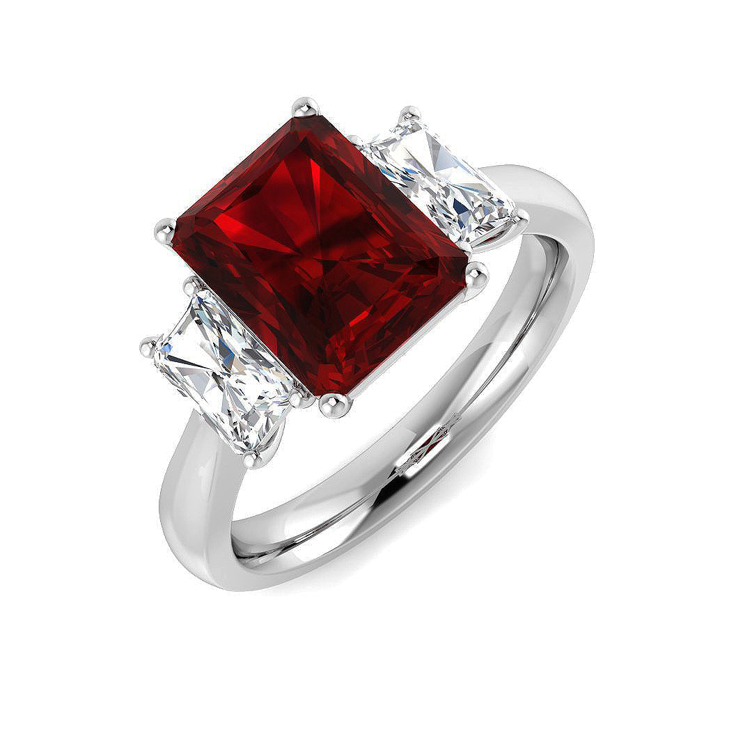 Ruby Lab-Grown Diamond Ring 3.31ct–4.51ct – SL9796 – Platinum